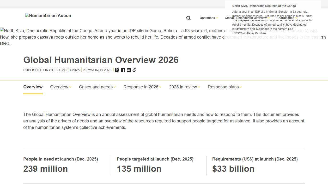 Global Humanitarian Overview 2026 Humanitarian Action